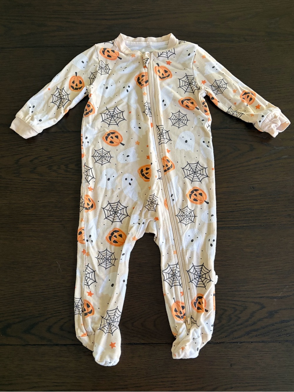 Halloween Pumpkin & Ghost Baby Footie (0-3M)